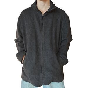 London Fog Charcoal Wool-Blend Jacket XL Quilted Lining Classic Coat